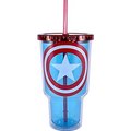 Silver Buffalo 32 oz Captain America - Shield Jumbo Cold Cup with Lid & Straw SI570311